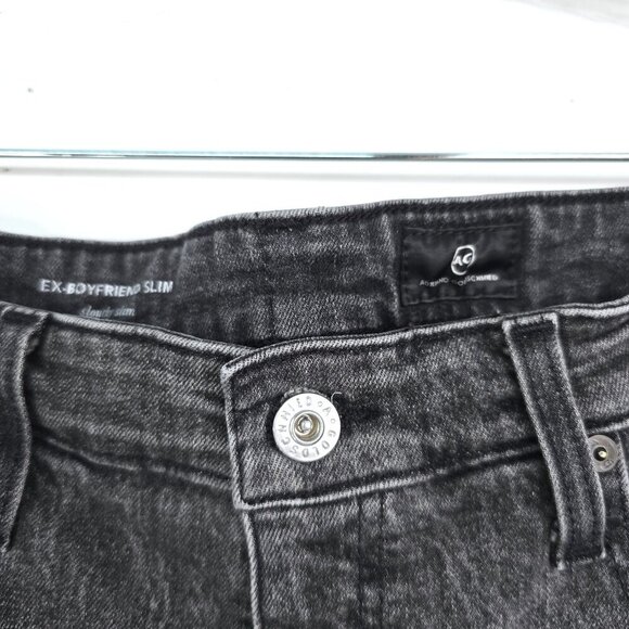 AG Ex Boyfriend Slouchy Slim Jeans in Black Roadway - Picture 8 of 14